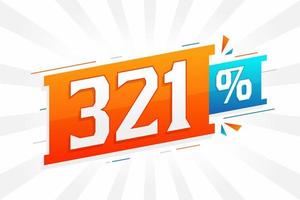 321 korting afzet banier Promotie. 321 procent verkoop promotionele ontwerp. vector