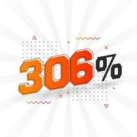 306 korting afzet banier Promotie. 306 procent verkoop promotionele ontwerp. vector