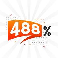 488 korting afzet banier Promotie. 488 procent verkoop promotionele ontwerp. vector