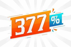 377 korting afzet banier Promotie. 377 procent verkoop promotionele ontwerp. vector