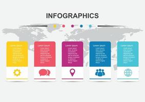 infographic ontwerp sjabloon met banier 5 stappen vector