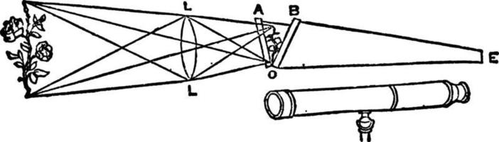 convex lens, wijnoogst illustratie. vector