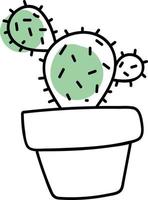 drie ronde schattig cactussen, illustratie, vector Aan wit achtergrond.