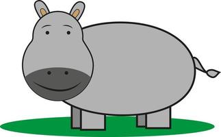 baby nijlpaard, illustratie, vector Aan een wit achtergrond.