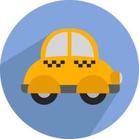 geel taxi auto, illustratie, vector Aan wit achtergrond.