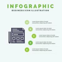 krant- advertentie papier opschrift solide icoon infographics 5 stappen presentatie achtergrond vector