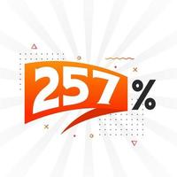 257 korting afzet banier Promotie. 257 procent verkoop promotionele ontwerp. vector