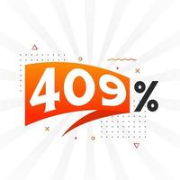 409 korting afzet banier Promotie. 409 procent verkoop promotionele ontwerp. vector