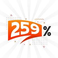 259 korting afzet banier Promotie. 259 procent verkoop promotionele ontwerp. vector