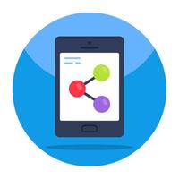 gekleurde ontwerp icoon van mobiel sharing vector