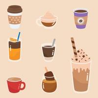 schattig koffie kop set. vector