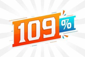 109 korting afzet banier Promotie. 109 procent verkoop promotionele ontwerp. vector