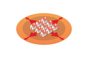 isometrische van uitgebreid woon- wijk zonering vector