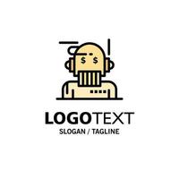 robot adviseur adviseur adviseur algoritme analist bedrijf logo sjabloon vlak kleur vector