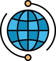 wereldbol bedrijf aansluiten verbinding globaal internet wereld vlak kleur icoon vector icoon banier sjabloon