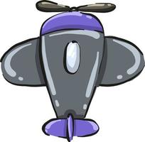 Purper helikopter speelgoed, illustratie, vector Aan wit achtergrond.