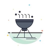 Koken bbq camping voedsel rooster vlak kleur icoon vector