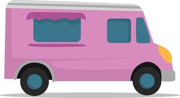 roze ijs room vrachtwagen, illustratie, vector Aan wit achtergrond