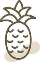 ananas fruit, illustratie, vector Aan een wit achtergrond.