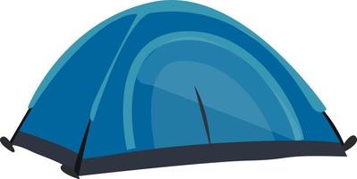 blauw camping tent, illustratie, vector Aan wit achtergrond
