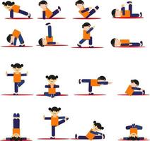 yoga icoon set, illustratie, vector Aan een wit achtergrond.