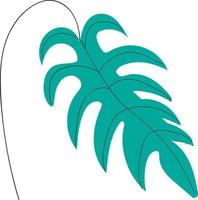 een groot palm blad, vector of kleur illustratie.