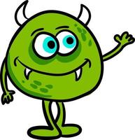 groen monster, illustratie, vector Aan wit achtergrond