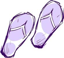 slippers tekening, illustratie, vector Aan wit achtergrond.