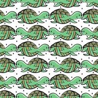 groen schildpadden patroon, illustratie, vector Aan wit achtergrond.