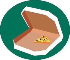 pizza plak in doos, illustratie, vector Aan wit achtergrond.