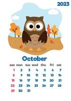 de kinderen kalender voor 2023 met schattig hiërogliefen Aan allemaal Pagina's is reeks met aanbiddelijk dieren vector