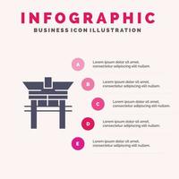 poort brug China Chinese infographics presentatie sjabloon 5 stappen presentatie vector