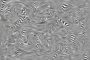 abstract monochroom strepen van golven. vloeistof zebra huid. vervormd vloeistof grunge illustratie. vector behang