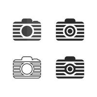 fotografie camera logo pictogram vector ontwerpsjabloon geïsoleerd op zwarte achtergrond