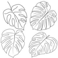 tropisch palm bladeren reeks geïsoleerd Aan wit achtergrond. vector