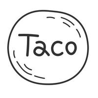 taco opschrift Aan tartilia tekening vector