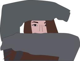 meisje in capuchon, illustratie, vector Aan wit achtergrond.