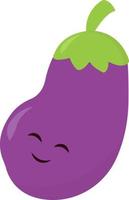 schattig aubergine, illustratie, vector Aan wit achtergrond.