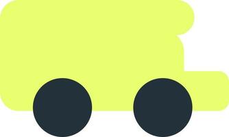 helder geel vrachtwagen, illustratie, vector Aan een wit achtergrond.