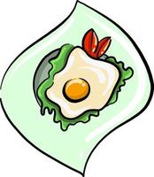 heerlijk omelet, illustratie, vector Aan wit achtergrond