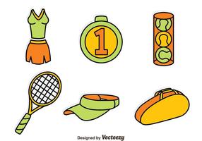Tennis element vector set