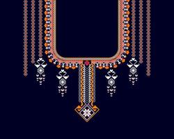 geometrische etnische oosterse patroon traditionele .floral ketting borduurwerk ontwerpen voor mode women.background, wallpaper, kleding en inwikkeling. vector