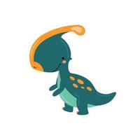 schattig tekenfilm dinosaurus. grappig dier karakter voor kinderen ontwerp. vlak vector illustratie.