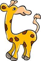 schattig weinig giraffe, illustratie, vector Aan wit achtergrond