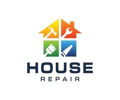 huis verbetering logo vector. huis reparatie logo vector