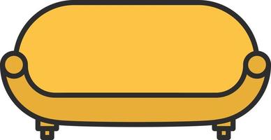 geel divan bank, illustratie, Aan een wit achtergrond. vector