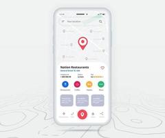 kaart GPS navigatie, smartphone kaart toepassing en rood nauwkeurig scherm, app zoeken kaart navigatie, technologie kaart, stad navigatie kaarten, stad straat, GPS volgen, plaats volger, vector