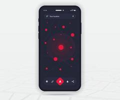 kaart GPS navigatie app ux ui concept, mobiel kaart sollicitatie, smartphone app zoeken kaart navigatie, technologie kaart, stad navigeren kaarten, stad straat, virus covid-19 volgen, plaats volger, vector