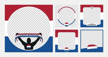 ik ondersteuning Nederland Nederlands Holland wereld Amerikaans voetbal kampioenschap profil afbeelding kader banners voor sociaal media vector