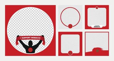 ik ondersteuning Marokko wereld Amerikaans voetbal kampioenschap profil afbeelding kader banners voor sociaal media vector